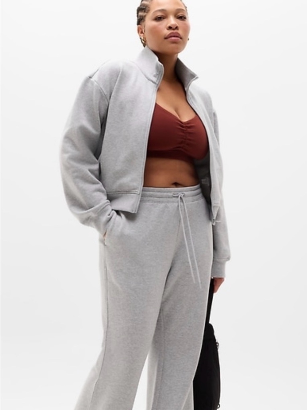 Athleta Forever Fleece Full Zip Track Jacket